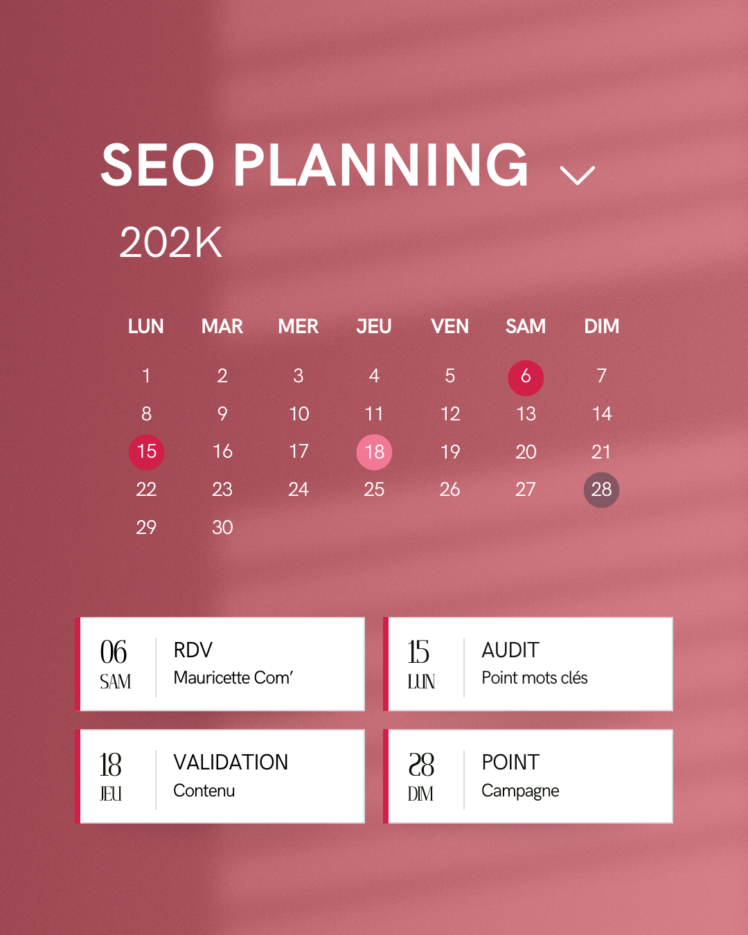 Agence seo reims - planning